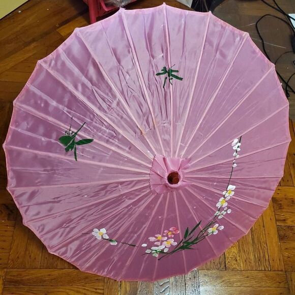 Pink bamboo Cosplay Sun umbrella parasol - Picture 3 of 5